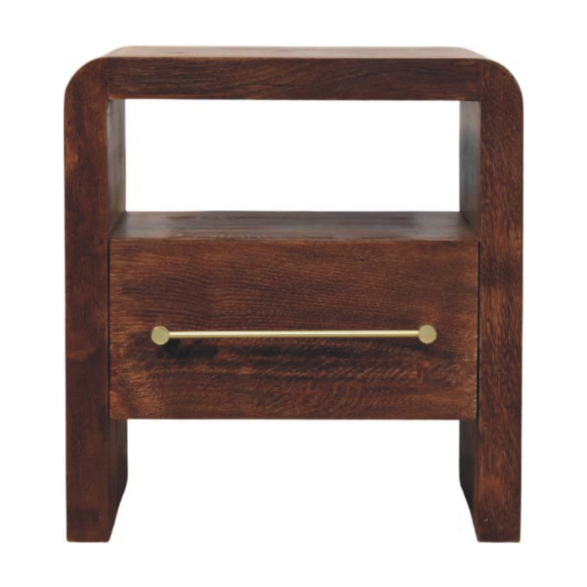 Melrose Smoked Oak 1 Drawer Open Nightstand