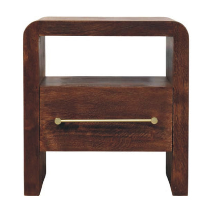 Melrose Smoked Oak 1 Drawer Open Nightstand
