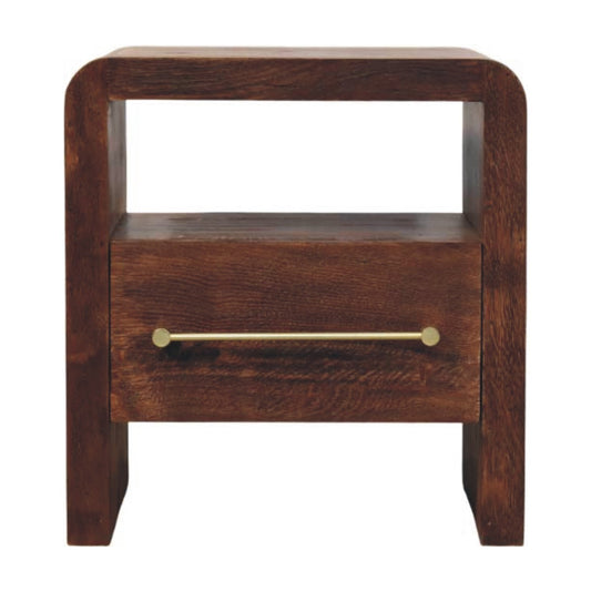 Melrose Smoked Oak 1 Drawer Open Nightstand