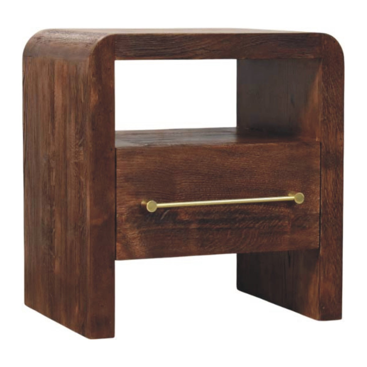 Melrose Smoked Oak 1 Drawer Open Nightstand