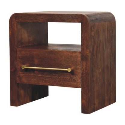 Melrose Smoked Oak 1 Drawer Open Nightstand