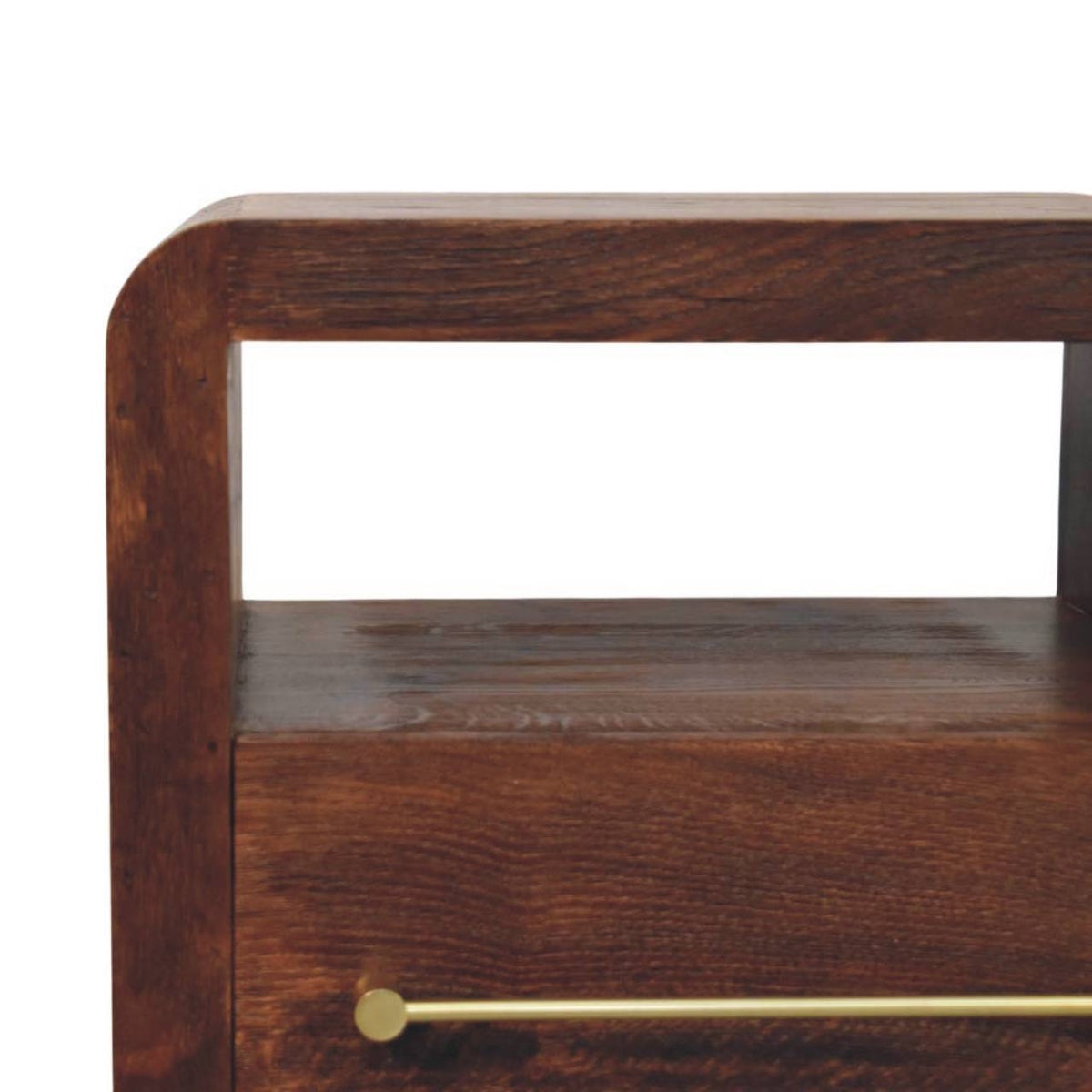 Melrose Smoked Oak 1 Drawer Open Nightstand