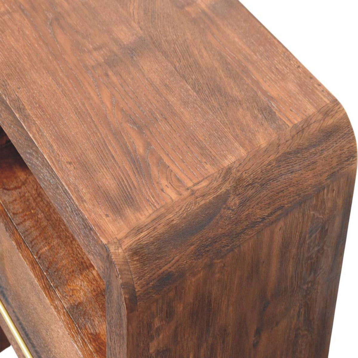 Melrose Smoked Oak 1 Drawer Open Nightstand