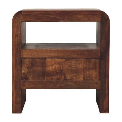 Melrose Smoked Oak 1 Drawer Open Nightstand