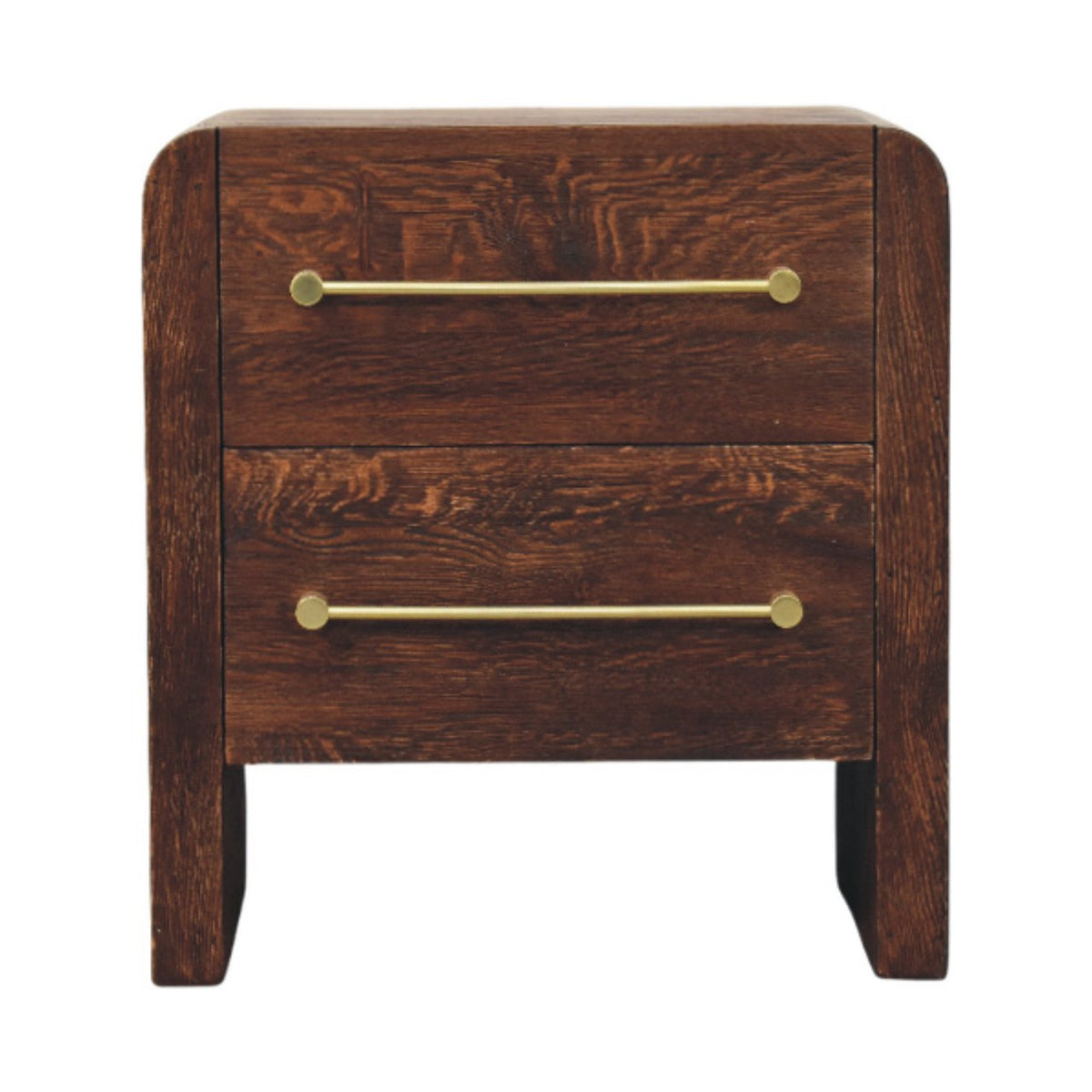 Melrose Smoked Oak 2 Drawer Nightstand
