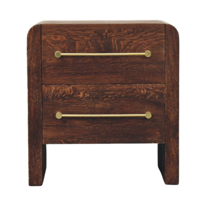 Melrose Smoked Oak 2 Drawer Nightstand
