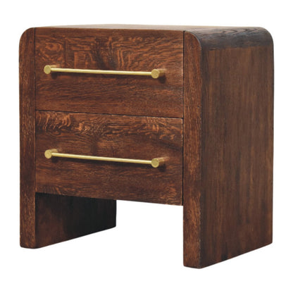 Melrose Smoked Oak 2 Drawer Nightstand