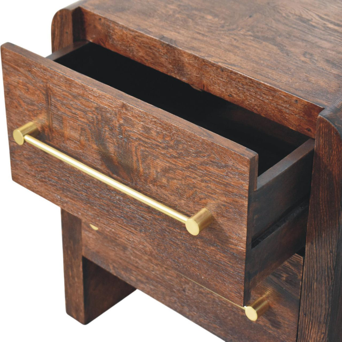 Melrose Smoked Oak 2 Drawer Nightstand