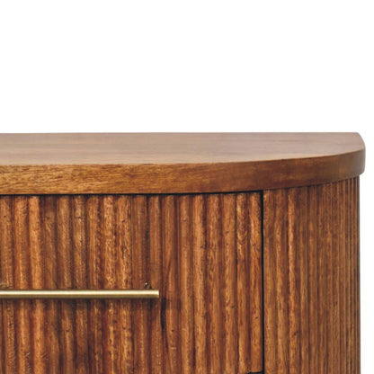 Highland Amber Oak Ribbed Bedside Table