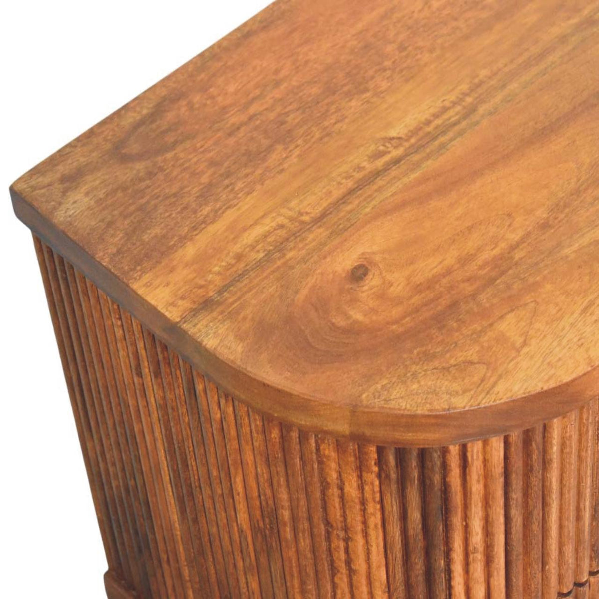 Highland Amber Oak Ribbed Bedside Table
