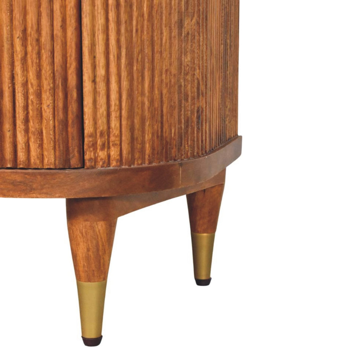 Highland Amber Oak Ribbed Bedside Table