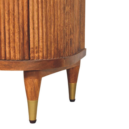 Highland Amber Oak Ribbed Bedside Table