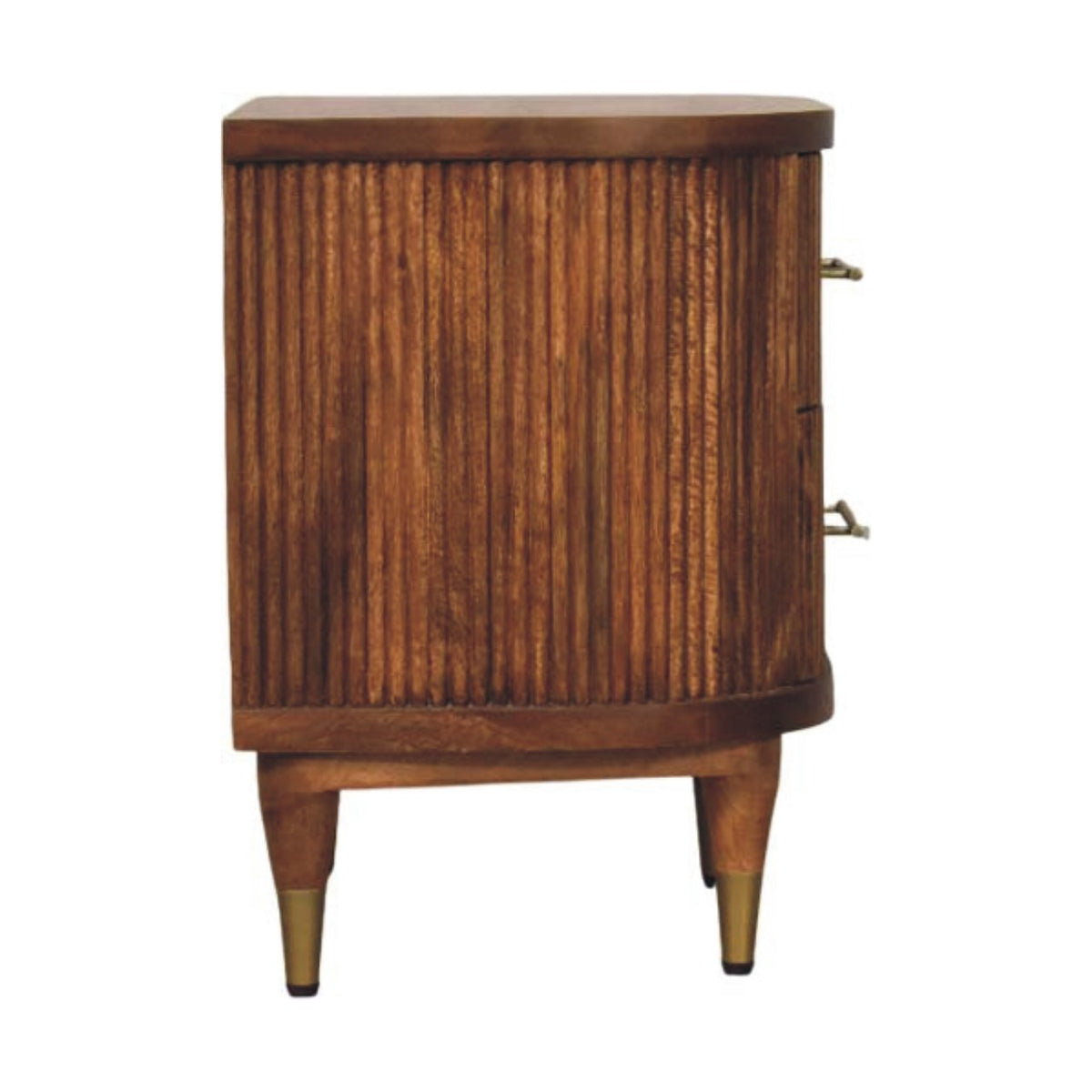 Highland Amber Oak Ribbed Bedside Table
