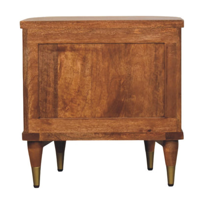 Highland Amber Oak Ribbed Bedside Table