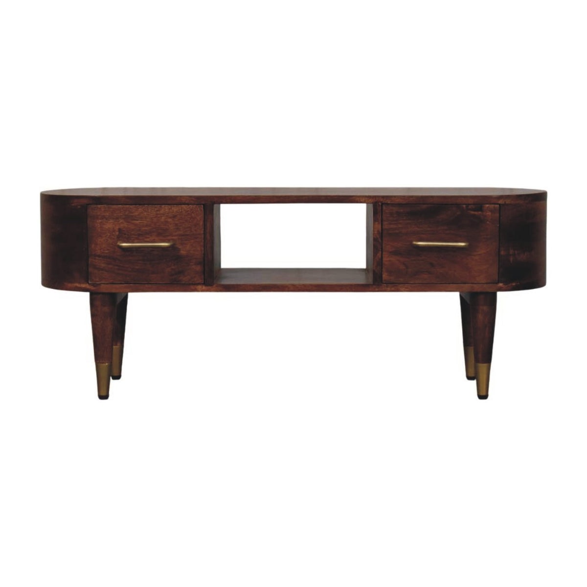 Bellevue Roasted Almond Curved TV Console