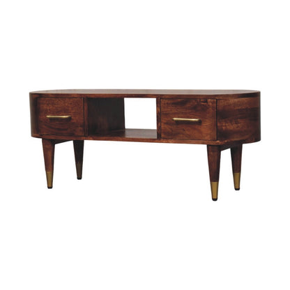 Bellevue Roasted Almond Curved TV Console
