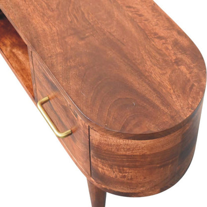 Bellevue Roasted Almond Curved TV Console