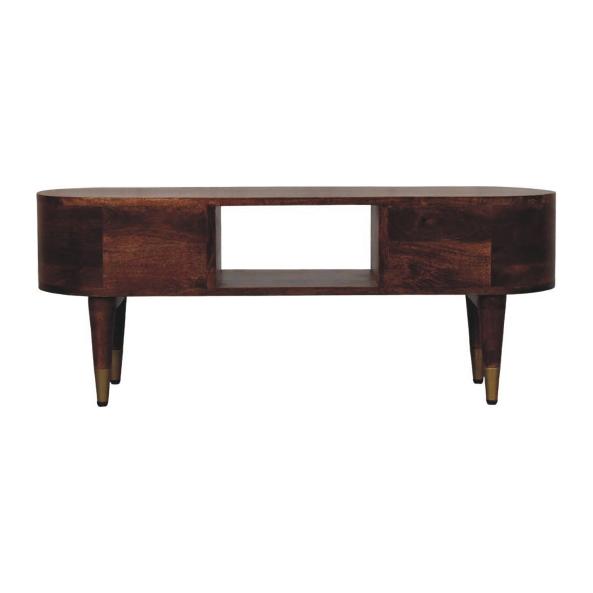 Bellevue Roasted Almond Curved TV Console