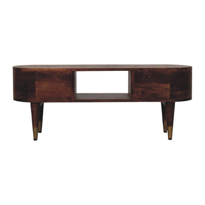 Bellevue Roasted Almond Curved TV Console