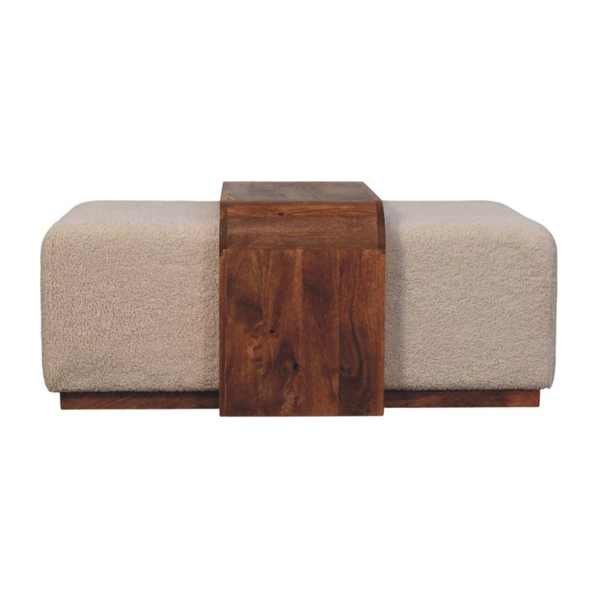 Bouclé Montauk Arden Bench Duo with Solid Wood Table