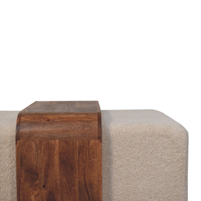 Bouclé Montauk Arden Bench Duo with Solid Wood Table