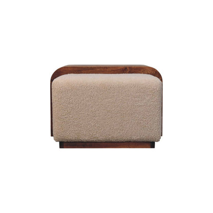Bouclé Montauk Arden Bench Duo with Solid Wood Table