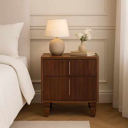 Highland Amber Oak 2-Drawer Nightstand