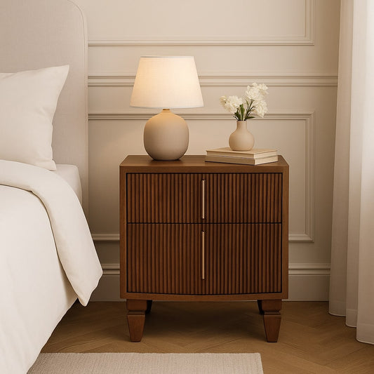 Highland Amber Oak 2-Drawer Nightstand