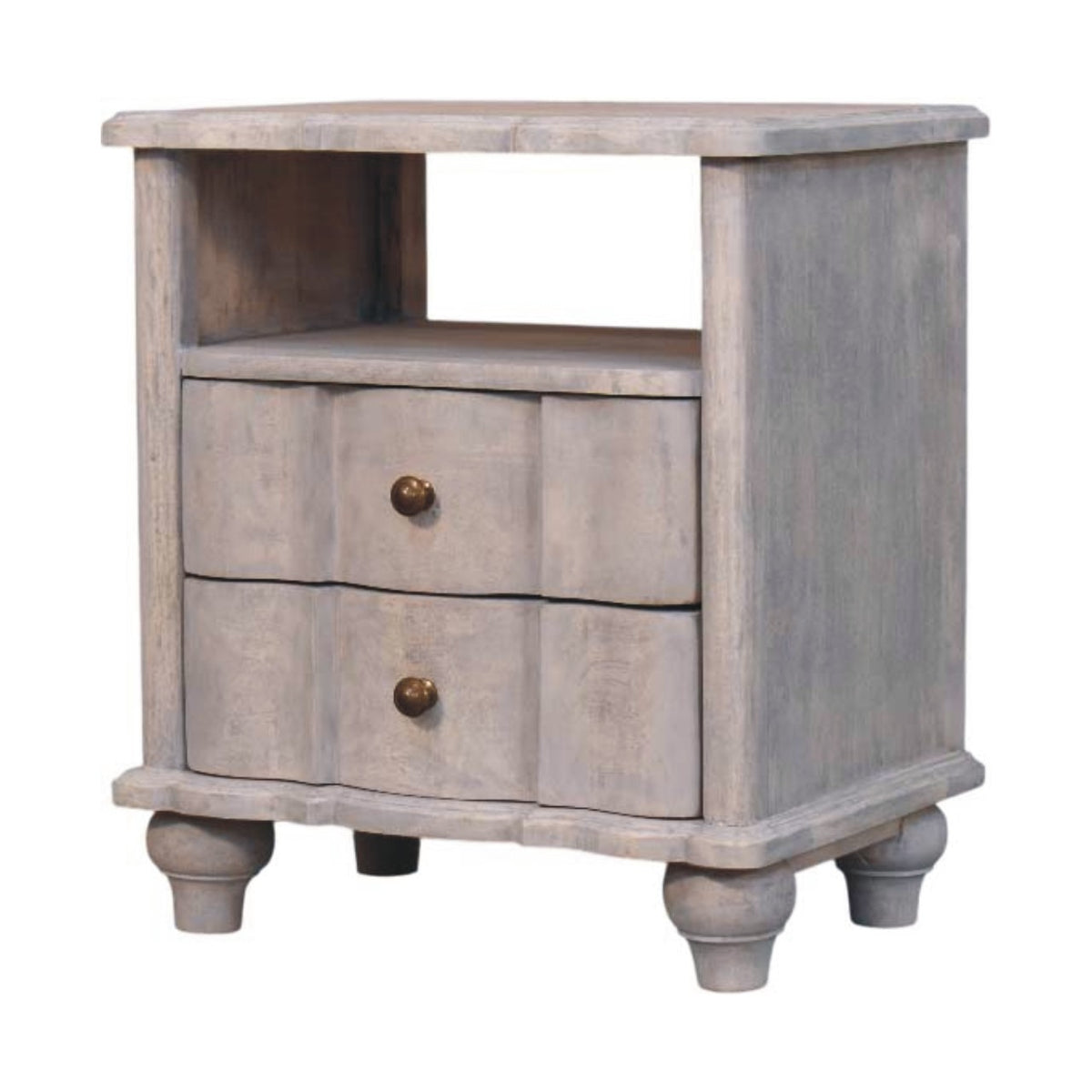 Bodie Wash 2 Drawer Bedside Nightstand
