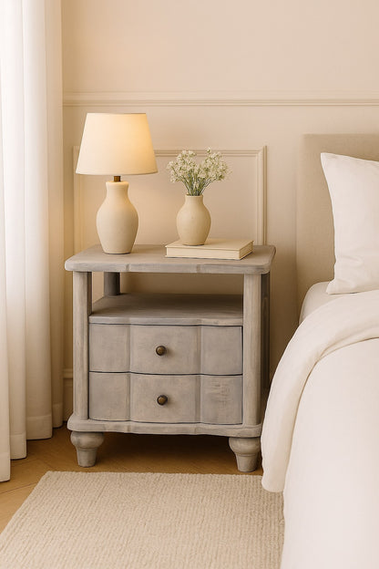 Bodie Wash 2 Drawer Bedside Nightstand