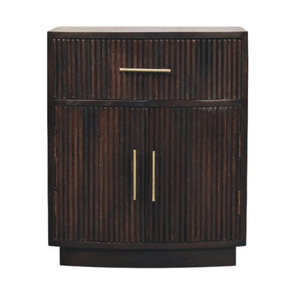 Highland Fluted Mocha 1 Drawer Nightstand