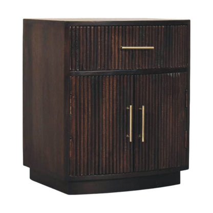 Highland Fluted Mocha 1 Drawer Nightstand