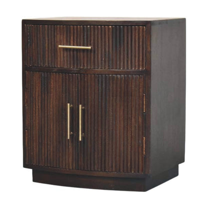 Highland Fluted Mocha 1 Drawer Nightstand