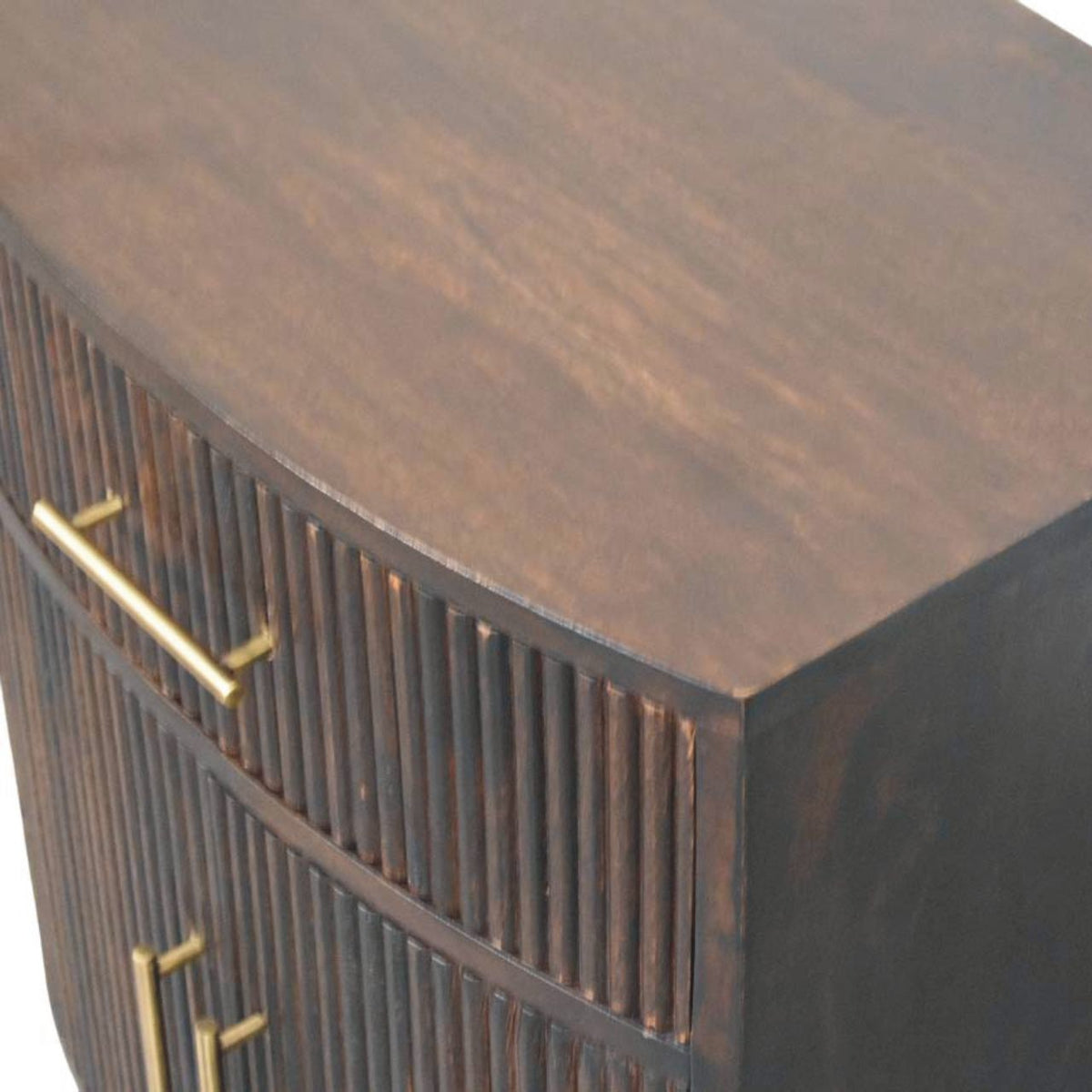 Highland Fluted Mocha 1 Drawer Nightstand