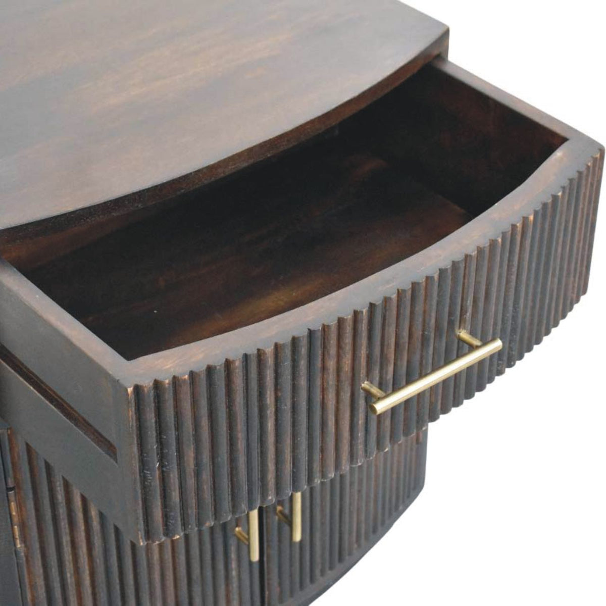 Highland Fluted Mocha 1 Drawer Nightstand