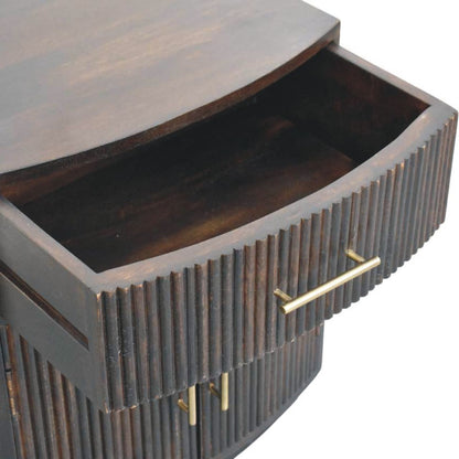Highland Fluted Mocha 1 Drawer Nightstand