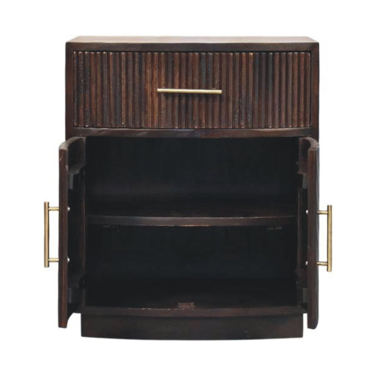 Highland Fluted Mocha 1 Drawer Nightstand