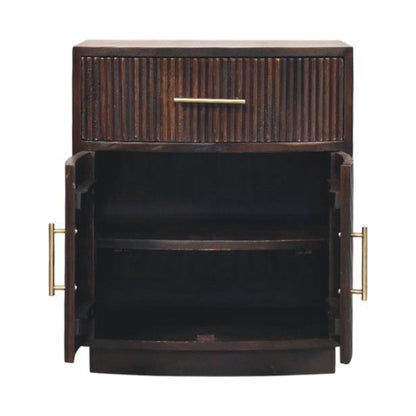 Highland Fluted Mocha 1 Drawer Nightstand