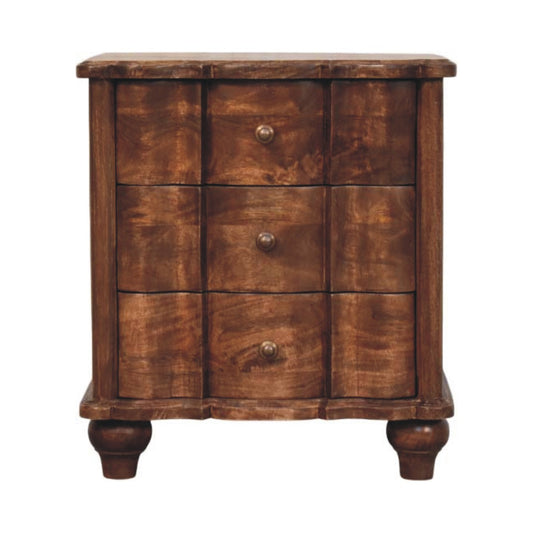 Stinson Almond Solid 3 Drawer Nightstand