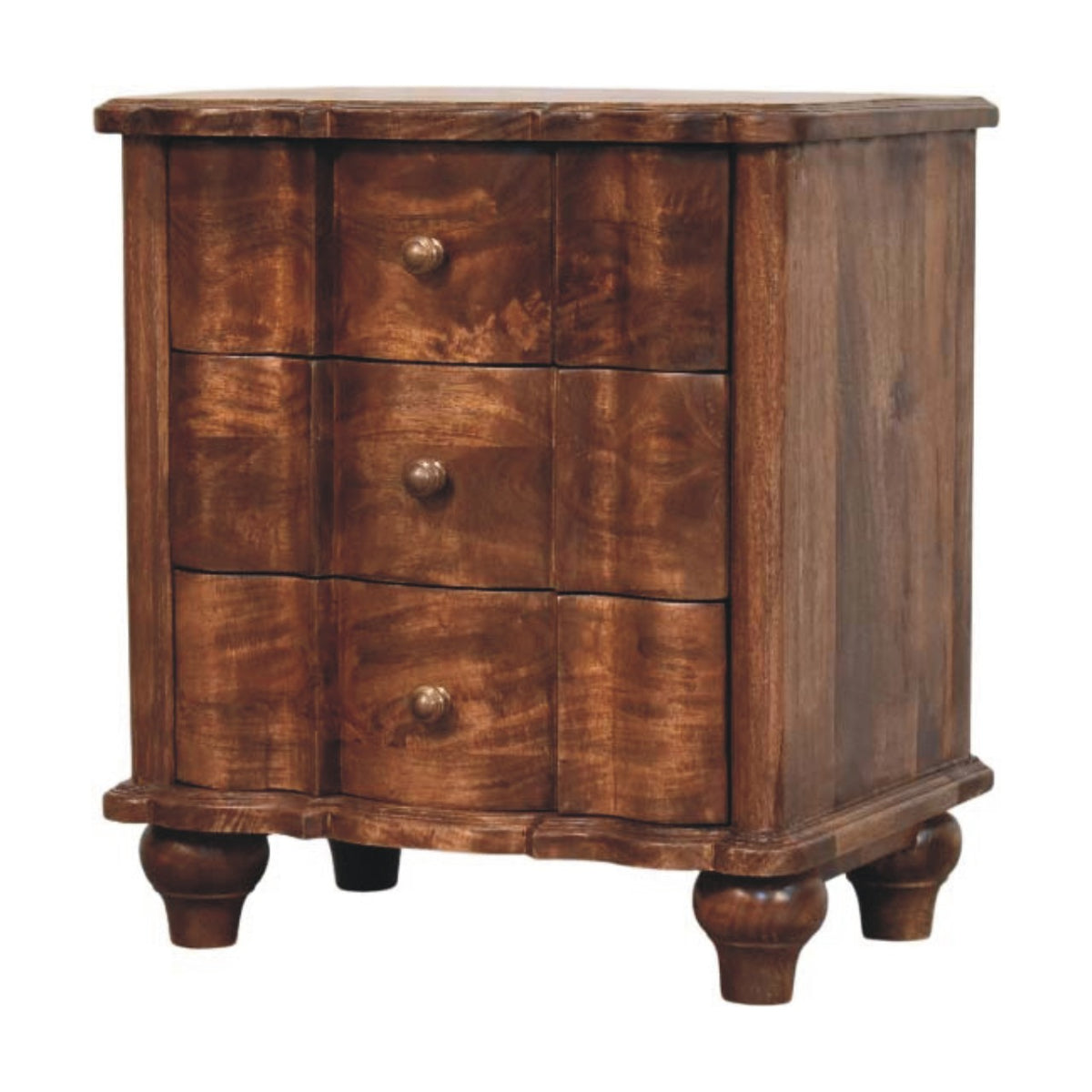 Stinson Almond Solid 3 Drawer Nightstand