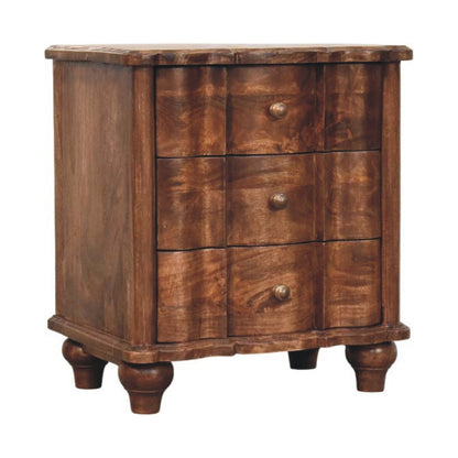 Stinson Almond Solid 3 Drawer Nightstand