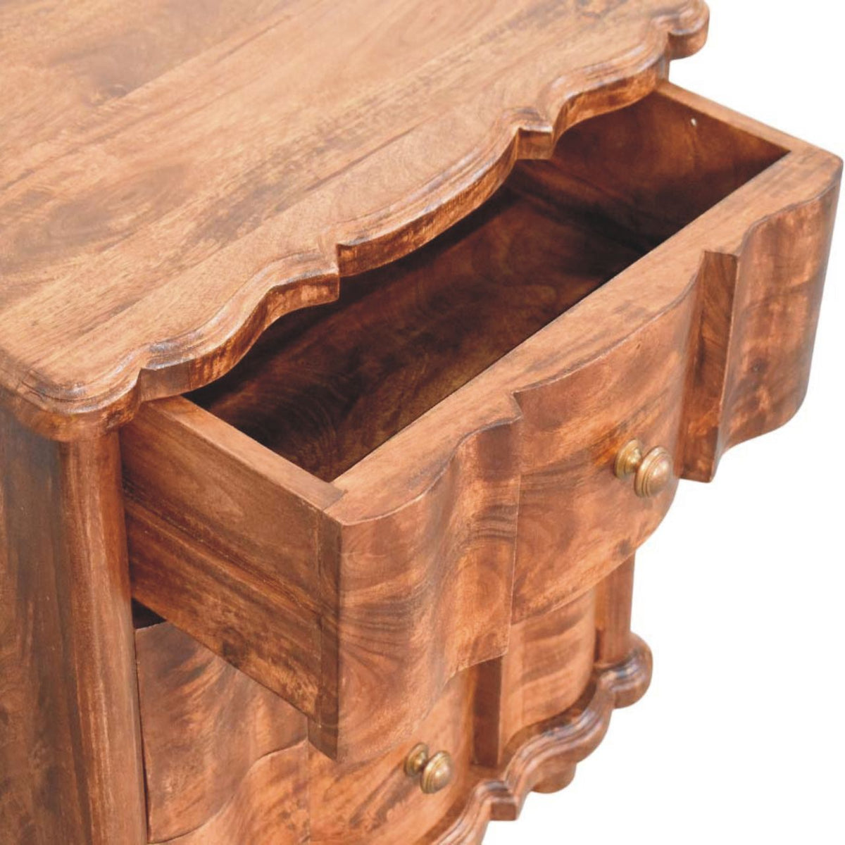 Stinson Almond Solid 3 Drawer Nightstand