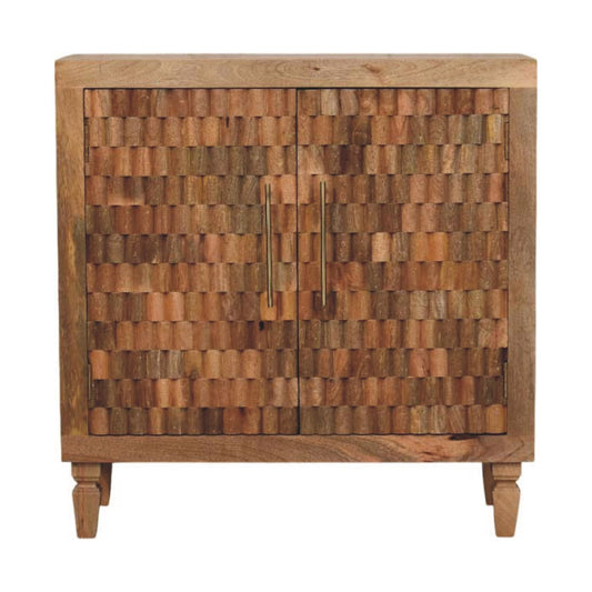 Santa Fe Carved Teak Wood Accent Cabinet