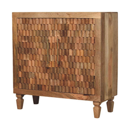 Santa Fe Carved Teak Wood Accent Cabinet