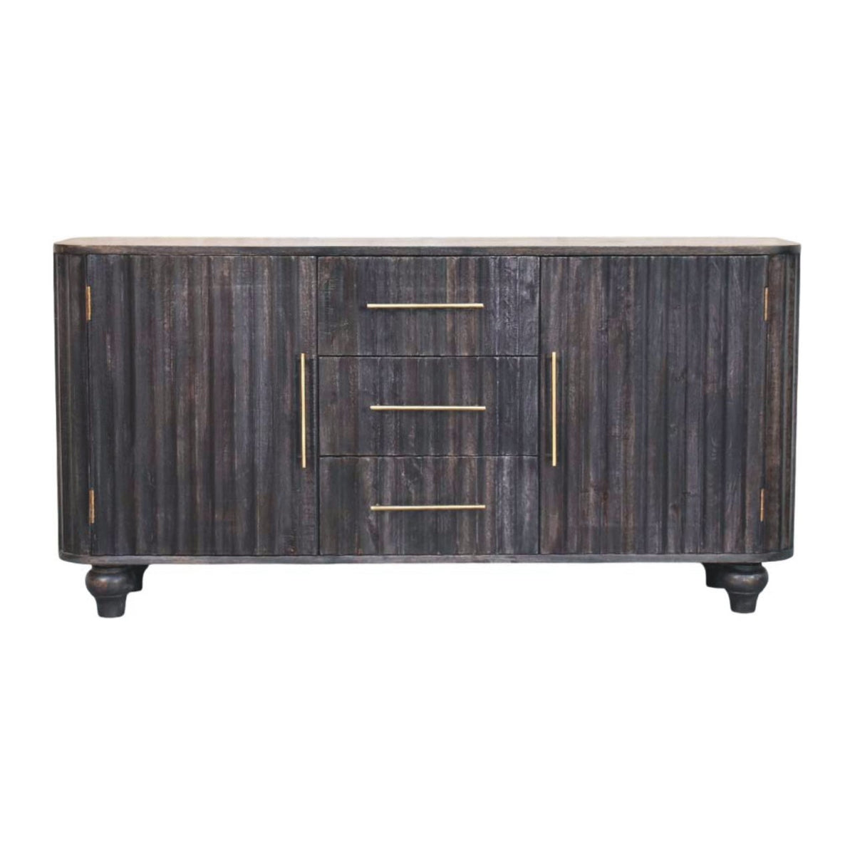 Highland Carbon Ash 3 Drawer 2 Door Sideboard