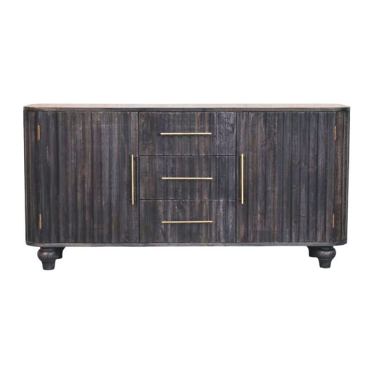 Highland Carbon Ash 3 Drawer 2 Door Sideboard