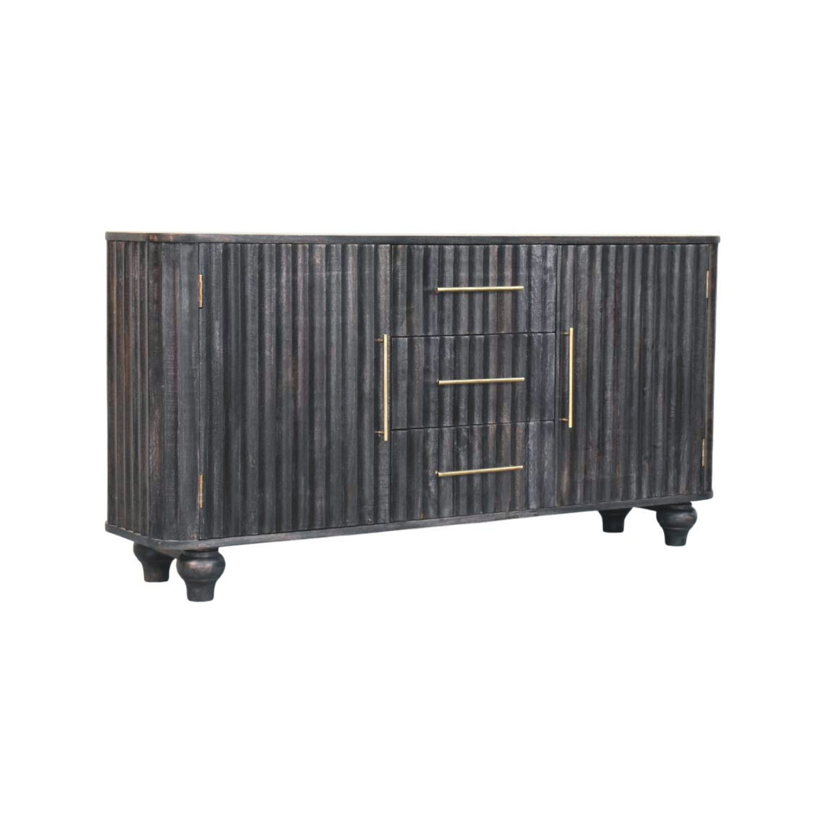 Highland Carbon Ash 3 Drawer 2 Door Sideboard