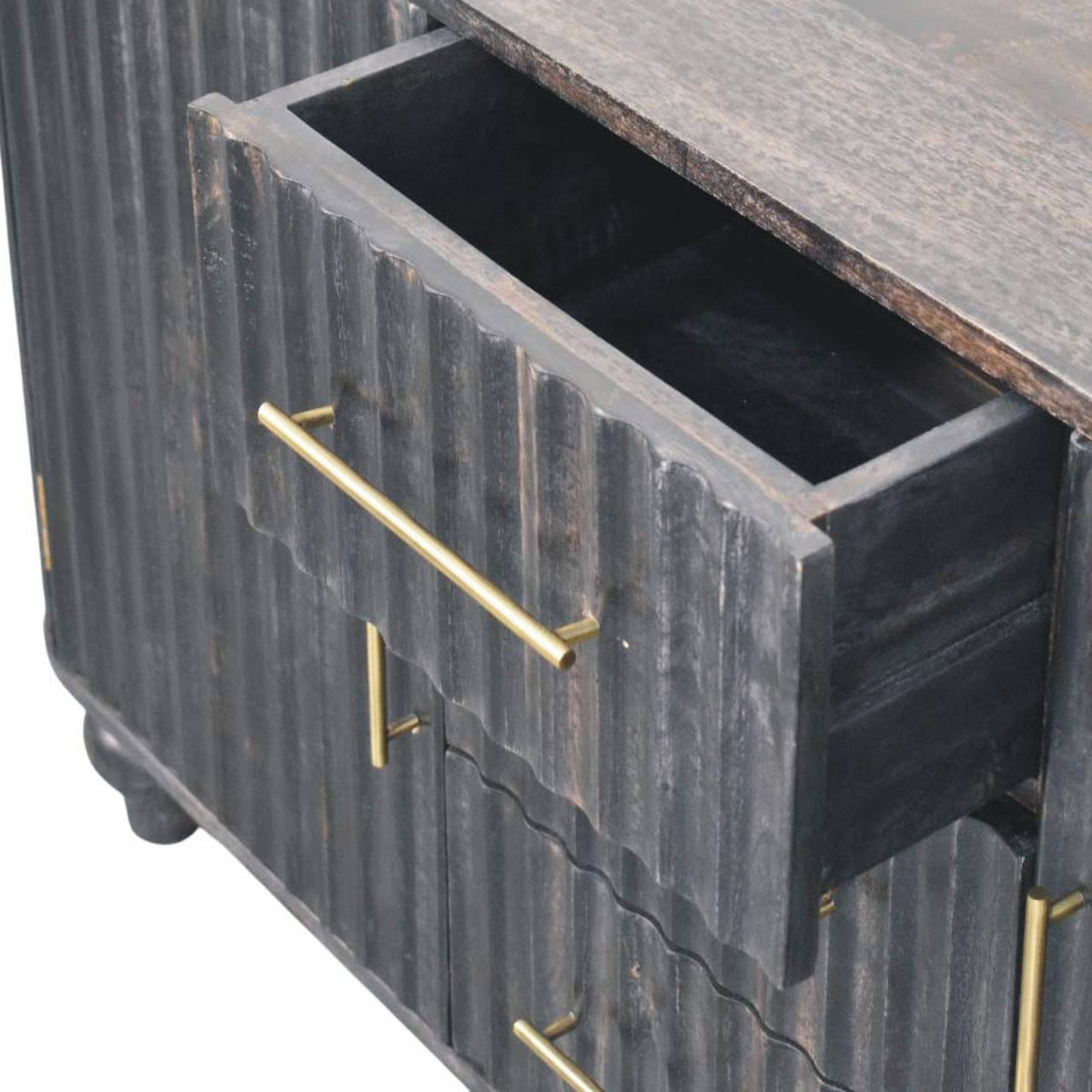 Highland Carbon Ash 3 Drawer 2 Door Sideboard