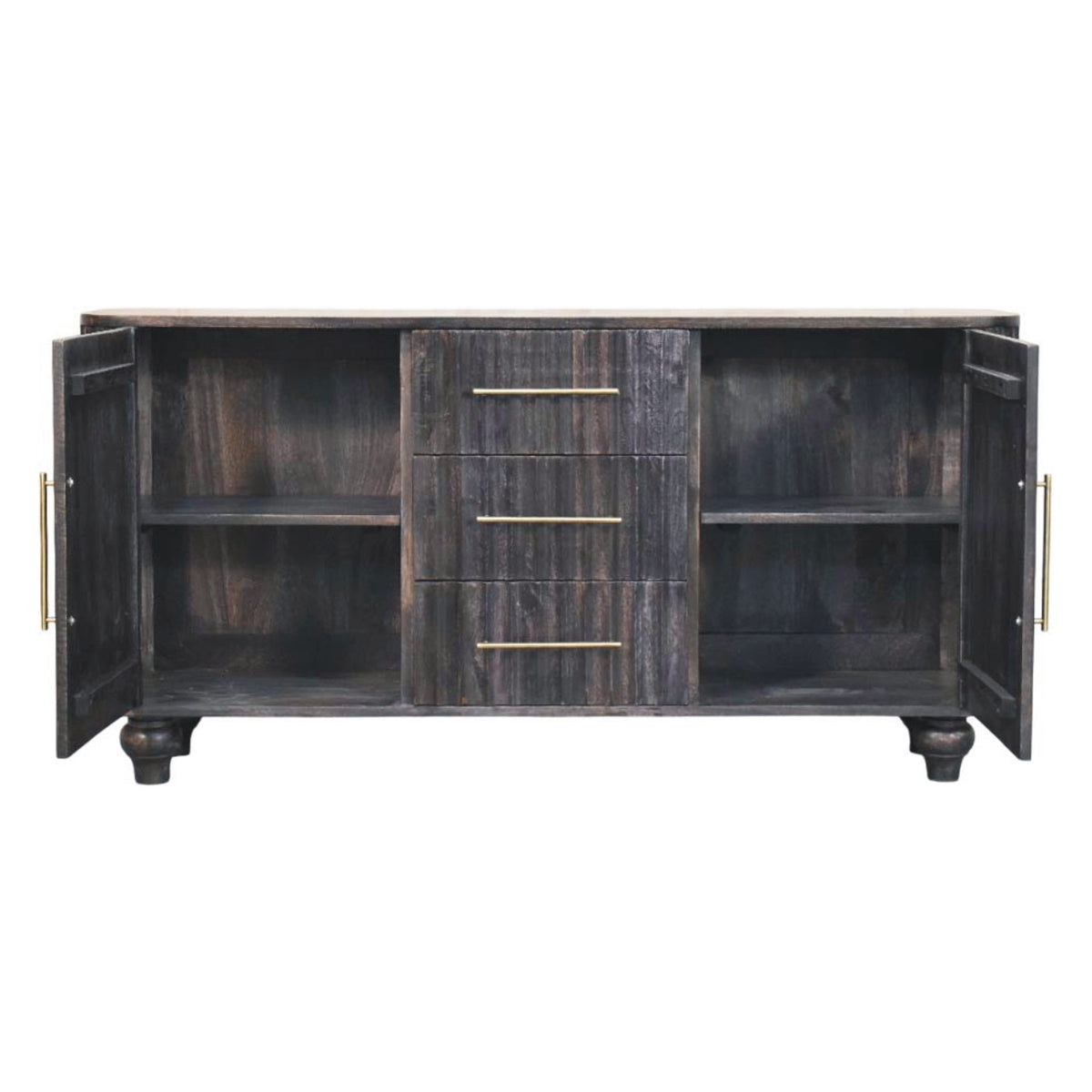Highland Carbon Ash 3 Drawer 2 Door Sideboard