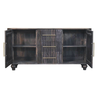 Highland Carbon Ash 3 Drawer 2 Door Sideboard